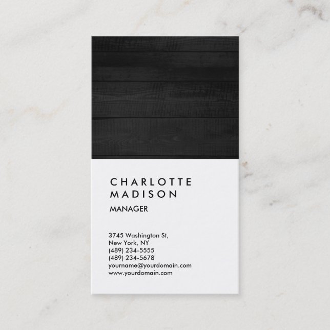 Carte De Visite Professionnel Grey Bois Blanc Consultant tendance (Devant)