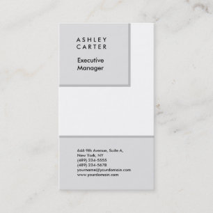Carte De Visite Professionnel gris blanc minimaliste moderne