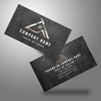 Carte De Visite Professionnel Handyman Logo Contracteur Argent