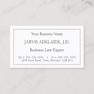 Carte de visite professionnel juridique classique,