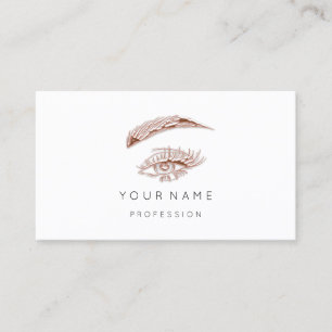 Carte De Visite Professionnel Lashes Bros maquillage Logo Rose ros