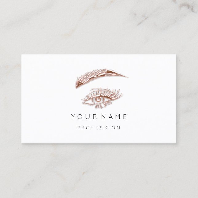 Carte De Visite Professionnel Lashes Bros maquillage Logo Rose ros (Devant)