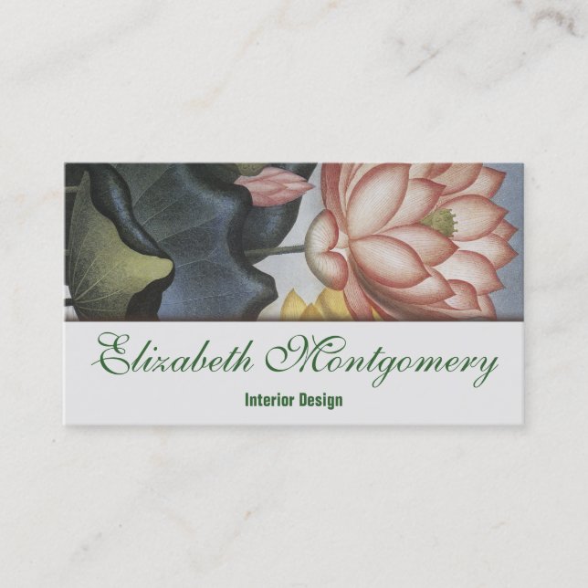 Carte de visite professionnel Lillies d'eau vintag (Devant)