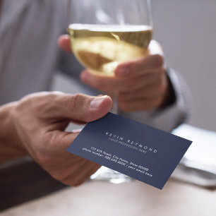 Carte De Visite professionnel minimal de base marine bleu foncé