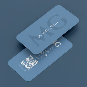 Carte De Visite Professionnel Minimal Marketing Dusty Blue