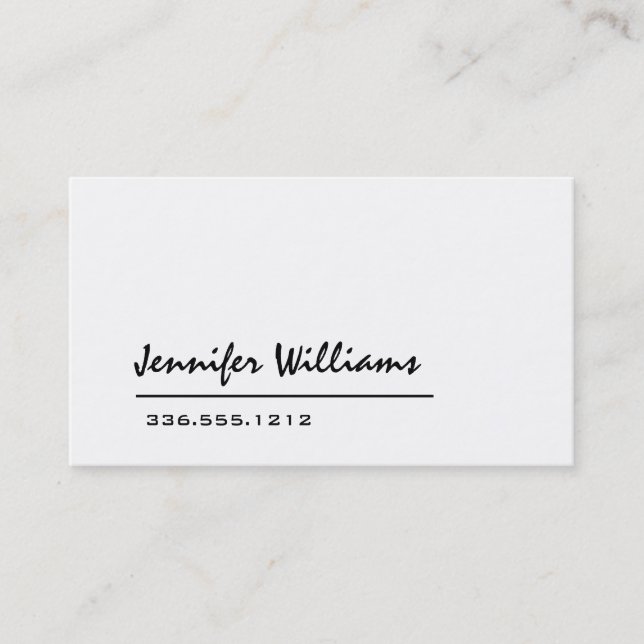 Carte de visite professionnel minimaliste blanc cl (Devant)