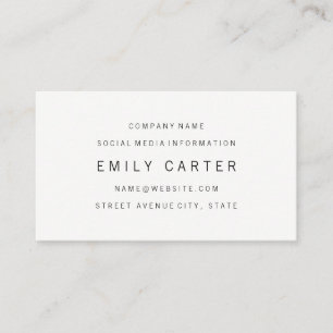 Carte De Visite Professionnel minimaliste classique