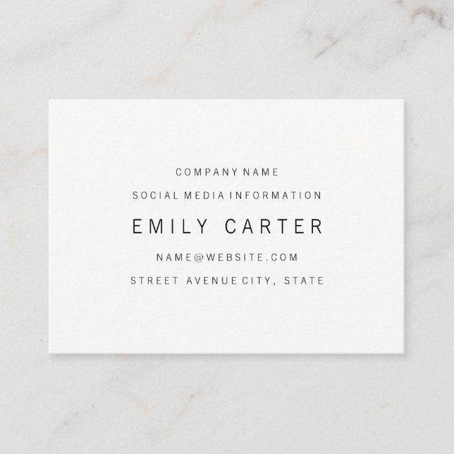 Carte De Visite Professionnel minimaliste classique (Devant)