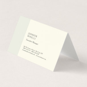 Carte De Visite Professionnel minimaliste couleur crème de sel de 