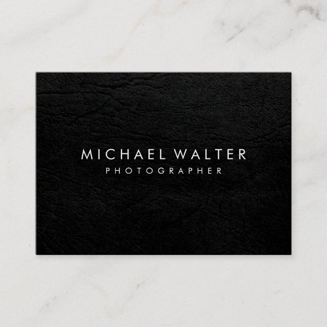 Carte De Visite Professionnel Minimaliste Cuir Faux (Devant)