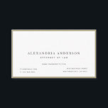 Carte de visite professionnel minimaliste de l'avo<br><div class="desc">Ce carte de visite simple et minimaliste présente votre nom et votre titre en noir sur blanc arrière - plan encadré d'une bordure dorée. Personnalisez-le selon vos besoins. Parfait pour les cadres, les comptables, les avocats, les agents immobiliers, les analystes financiers, les consultants, les graphistes, les écrivains, les architectes d'intérieur...</div>