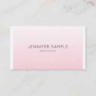 Carte De Visite Professionnel minimaliste Élégant rose Plaine Luxe
