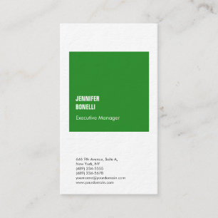 Carte De Visite Professionnel minimaliste forêt moderne vert blanc