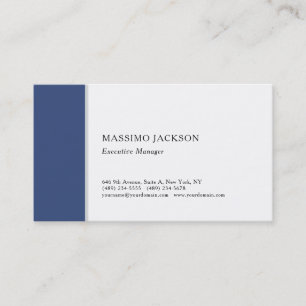 Carte De Visite Professionnel minimaliste moderne bleu blanc