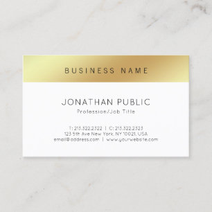 Carte De Visite Professionnel minimaliste Moderne Chic Gold Top