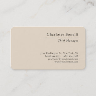 Carte De Visite Professionnel Minimaliste Moderne Couleur Amande S