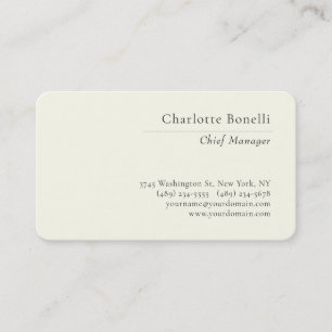 Carte De Visite Professionnel Minimaliste Moderne Couleur Ivoire