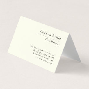 Carte De Visite Professionnel Minimaliste Moderne Couleur Ivoire