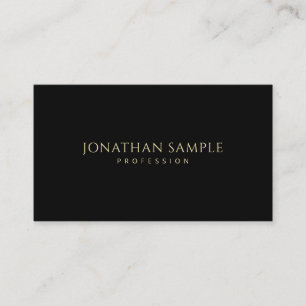 Carte De Visite Professionnel minimaliste moderne d'or noir