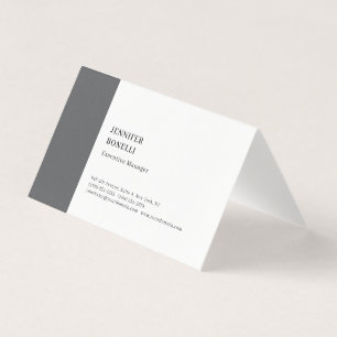 Carte De Visite Professionnel minimaliste moderne gris blanc
