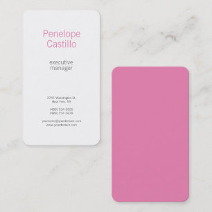 Carte De Visite Professionnel Minimaliste Moderne Rose Blanc