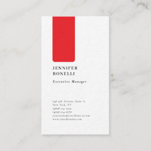 Carte De Visite Professionnel minimaliste moderne rouge blanc