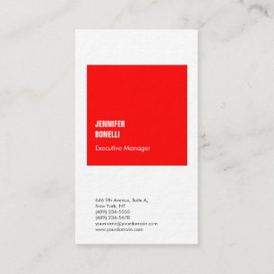 Carte De Visite Professionnel minimaliste moderne rouge épais