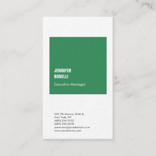 Carte De Visite Professionnel minimaliste moderne vert de mer blan