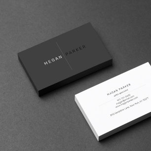 Carte De Visite Professionnel minimaliste noir élégant   Entrepren