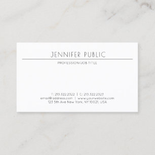 Carte De Visite Professionnel minimaliste Plain élégant moderne