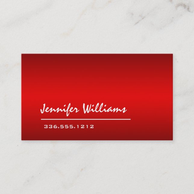 Carte de visite professionnel minimaliste rouge cl (Devant)