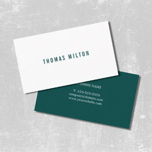 Carte De Visite Professionnel minimaliste Vert Blanc Consultant