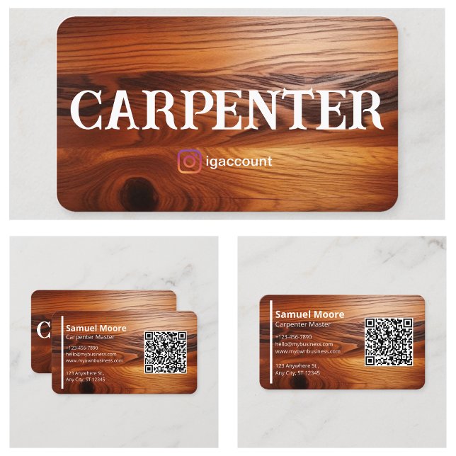 Carte De Visite Professionnel Modèle Carpenter (Carpenter Templates Professional Business Card
)
