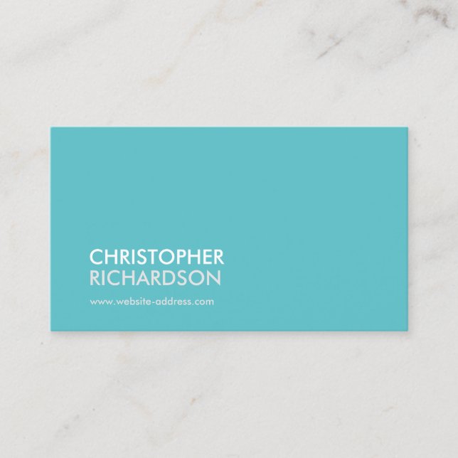 Carte De Visite PROFESSIONNEL MODERNE Aqua Blue (Devant)