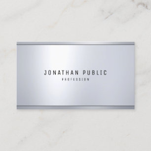 Carte De Visite Professionnel Moderne Argent Metallic Look élégant