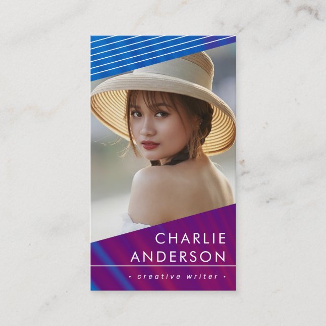 Carte de visite professionnel moderne avec photo,  (Devant)