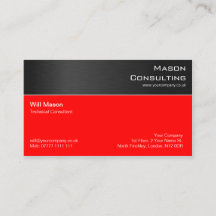 Carte de visite professionnel moderne Black Red St