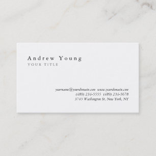 Carte de visite professionnel moderne blanc clair