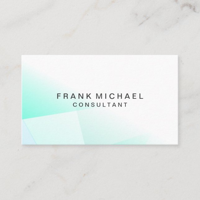 Carte De Visite Professionnel moderne blanc et vert (Devant)