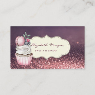 Carte De Visite Professionnel Moderne, Bokeh Paillettes, Macaron C
