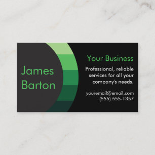 Carte De Visite Professionnel moderne de gradient simple vert noir
