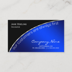 Carte De Visite Professionnel Moderne Élégant Bleu Noir