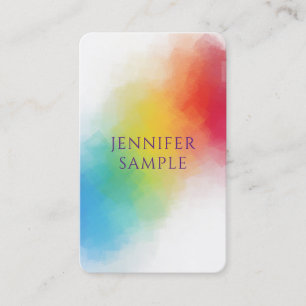 Carte De Visite Professionnel Moderne Elégant Couleurs Arc-en-ciel