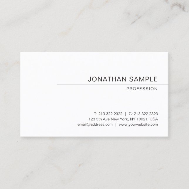 Carte De Visite Professionnel Moderne Élégant Design Simple Tendan (Devant)