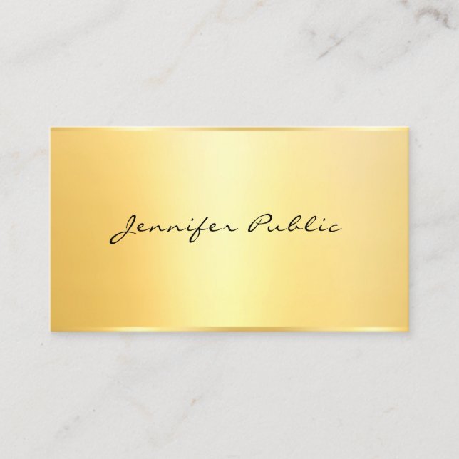 Carte De Visite Professionnel Moderne Élégant Faux Gold Minimalist (Devant)