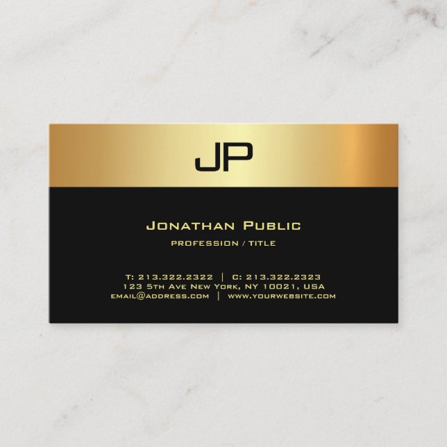 Carte De Visite Professionnel Moderne Élégant Monogramme Luxe Soie (Devant)
