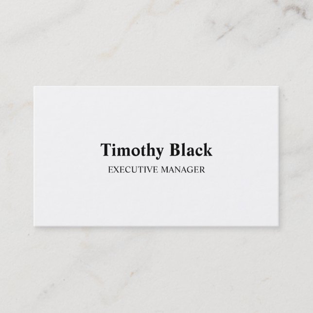 Carte De Visite Professionnel Moderne Élégant noir & blanc (Devant)