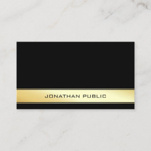 Carte De Visite Professionnel moderne Elegant Noir minimaliste Or