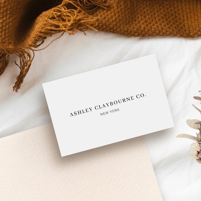 Carte De Visite Professionnel Moderne Élégant Plain Blanc Minimali (Créateur téléchargé)