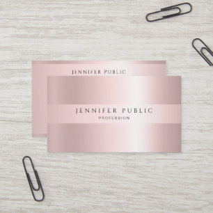 Carte De Visite Professionnel Moderne Élégant Rose Or Luxueux